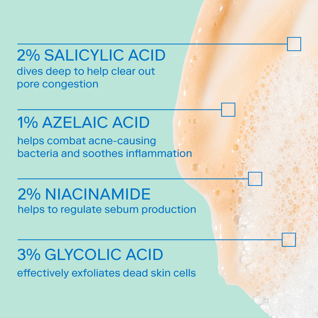 Acne+ Azelaic Acid BHA/AHA Cleanser ingredients