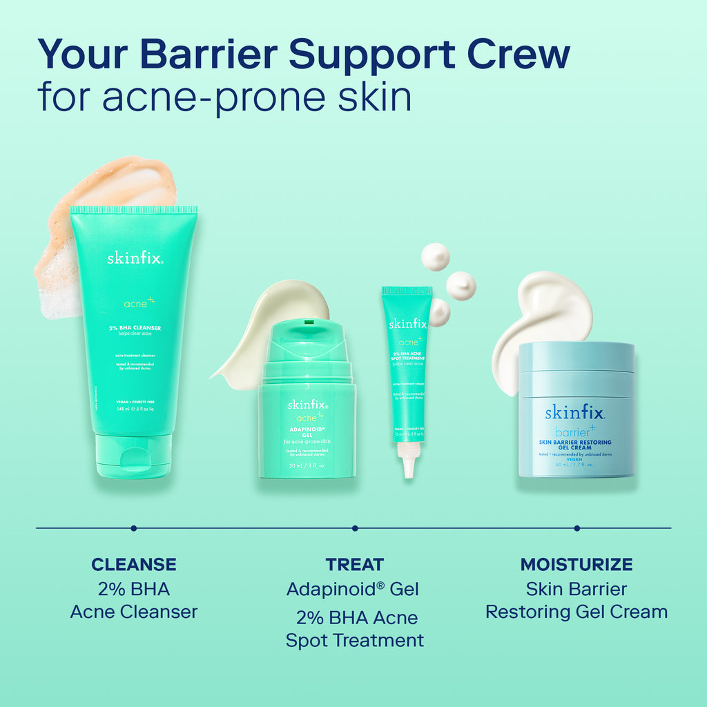 Skinfix Adapioid Gel barrier support routine for acne-prone skin