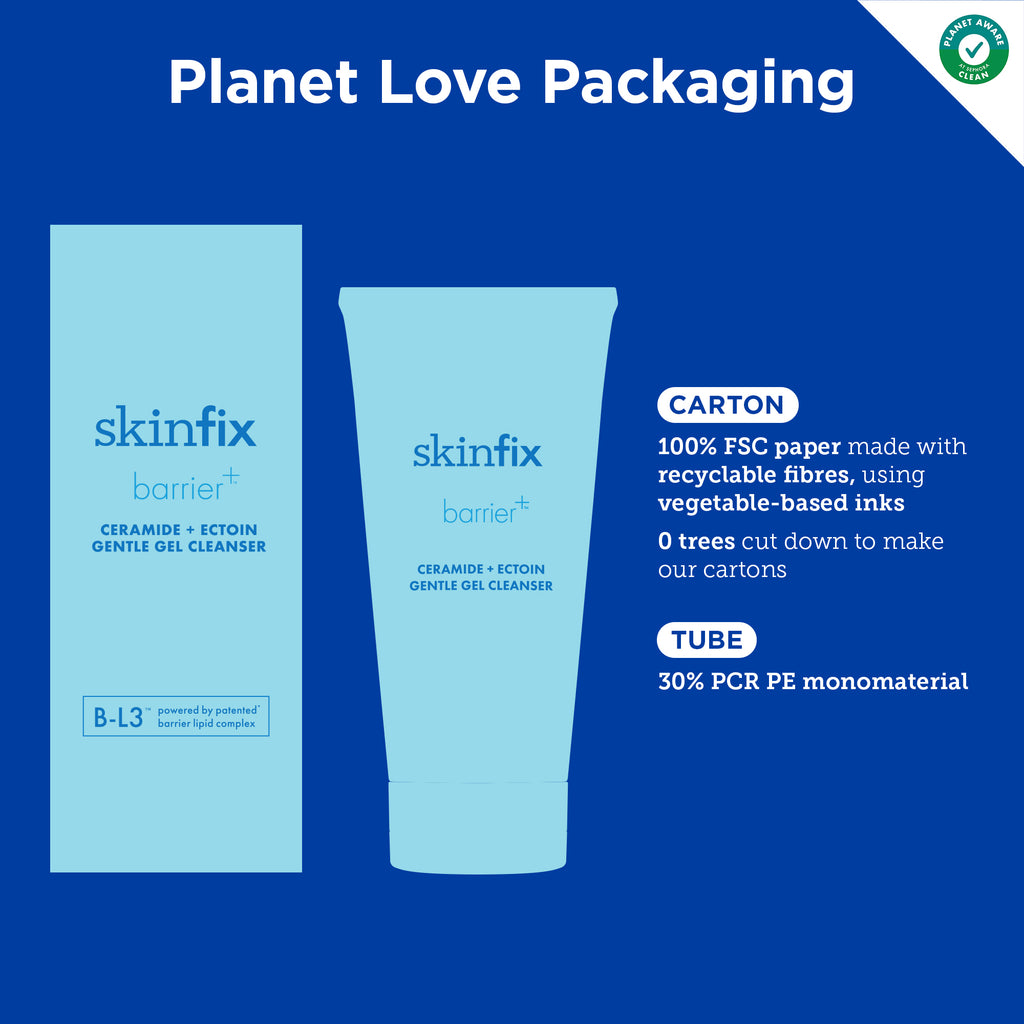 Skinfix Barrier Ceramide + Ectoin Gentle Gel Cleanser sustainability