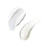 Two thick white cream textures on transparent background