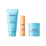 Skinfix Foaming Oil Cleanser, Brighten + Firm 15% Vitamin C Serum, and Triple Lipid-Peptide Cream shown side by side.