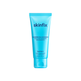 A light blue squeeze tube of skinfix Foaming Oil Cleanser with dark blue text, shown on a solid white background.