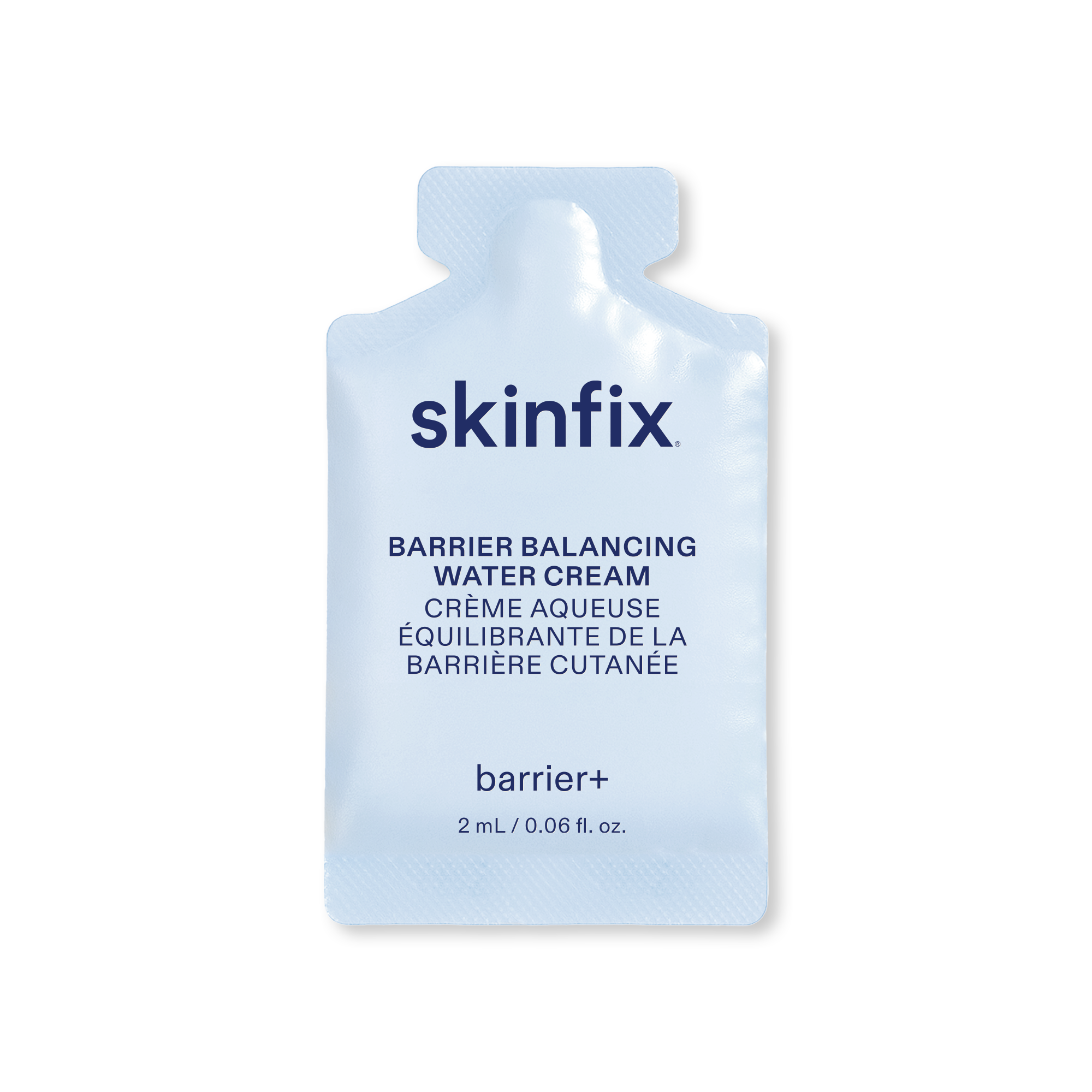 Skinfix Barrier Balancing Water Cream sample packette on transparent background