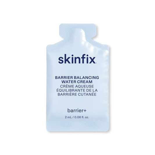 Skinfix Barrier Balancing Water Cream sample packette on transparent background