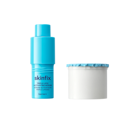 Skinfix Triple Lipid Activating Serum Refill and Triple Lipid-Peptide Cream Refill on transparent background.