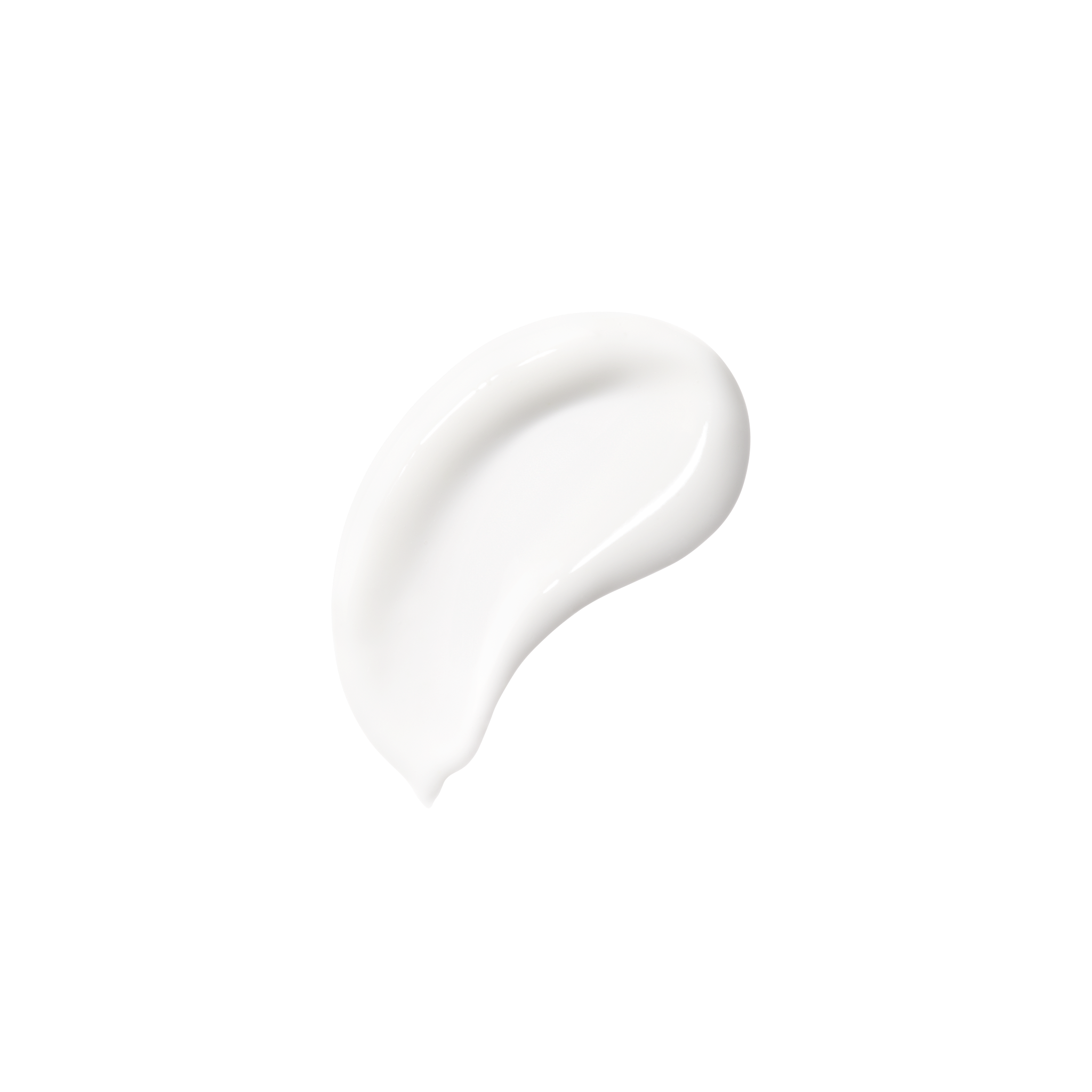 White cream serum swatch on a white background