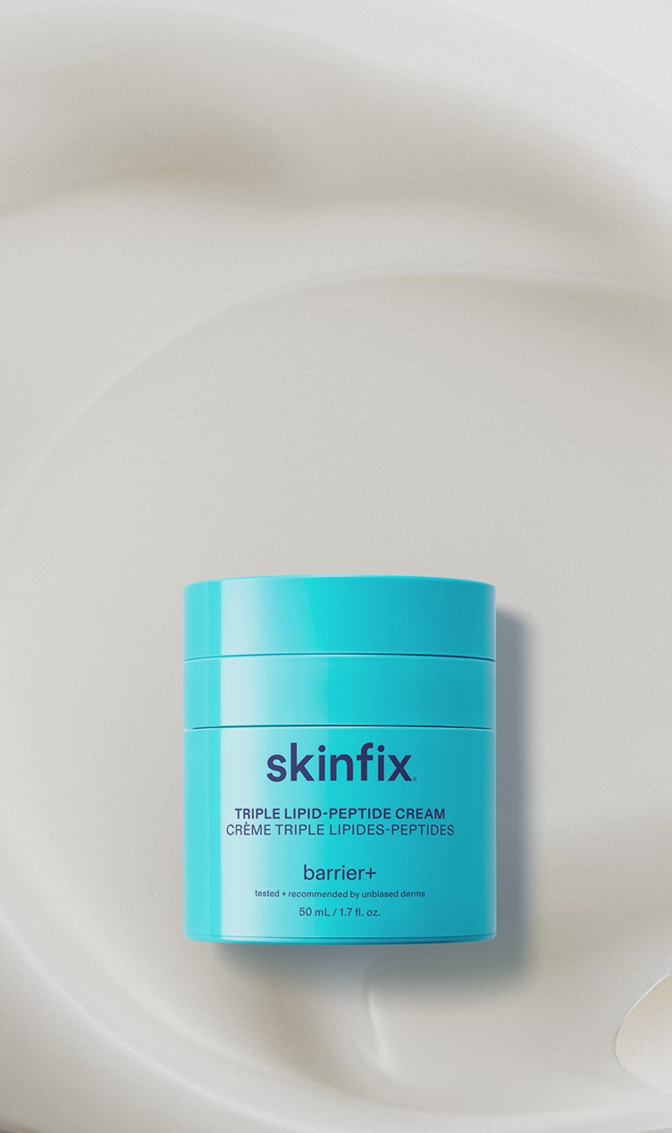 Friends & Family sale banner video showing Skinfix products with texture swatches, offering 20% off with free shipping.